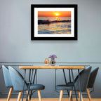 Lake Michigan Sunset Waves Wall Art