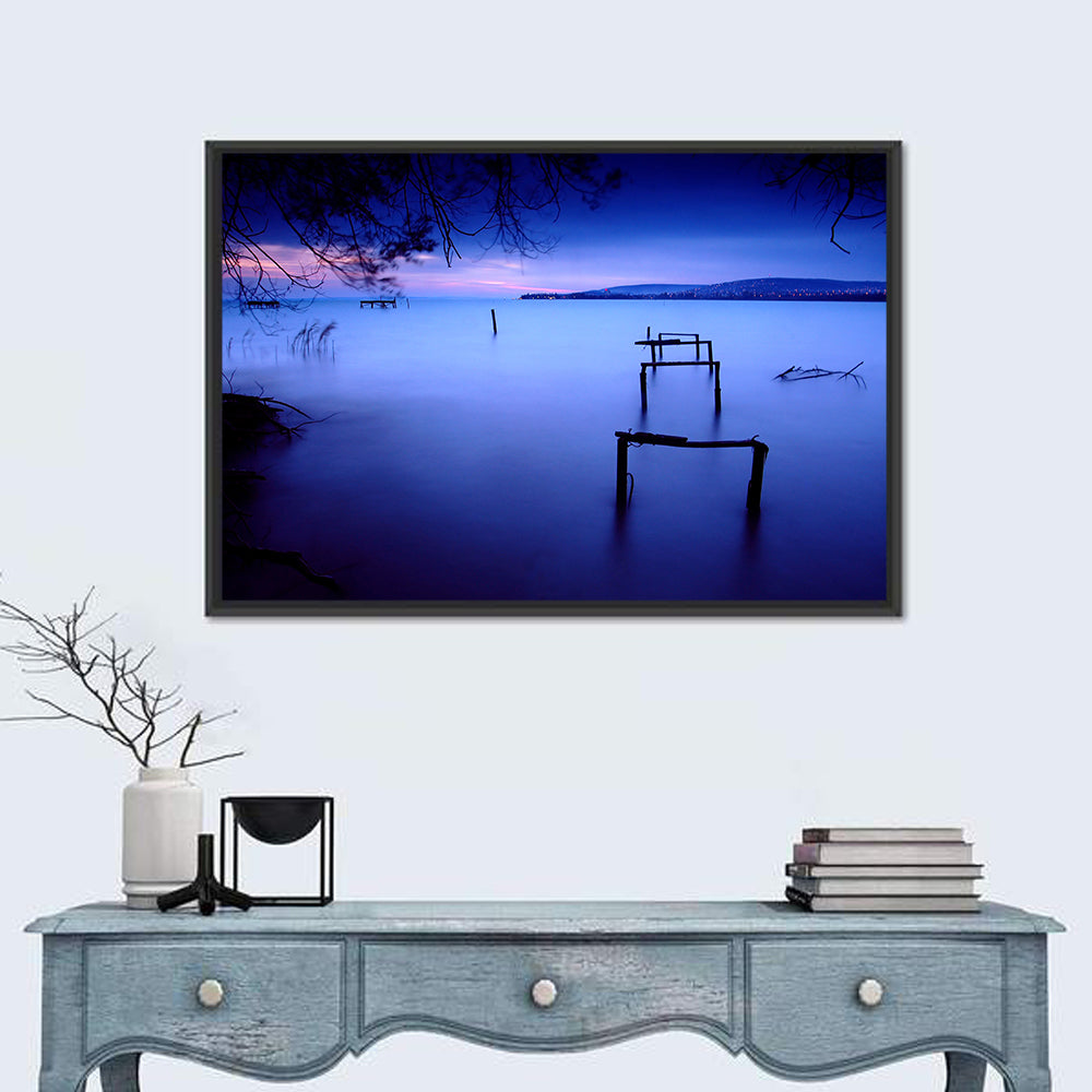 Lake Balaton at Twilight Wall Art in a room, landscape