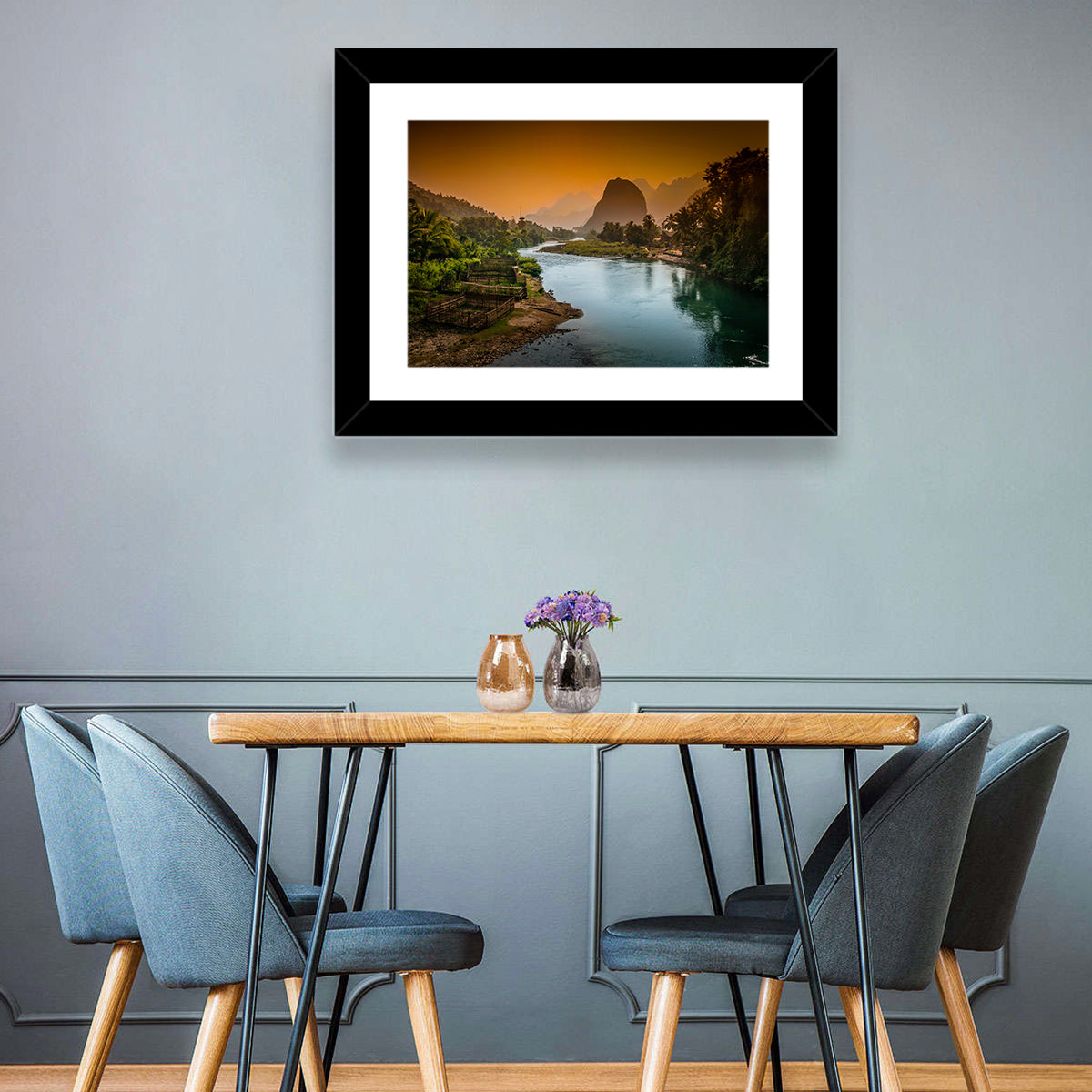 Nam Song River Wall Art in a room, landscape