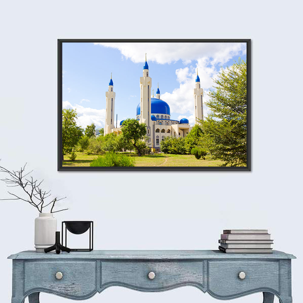 Blue Domed Mosque with Golden Minarets Wall Art