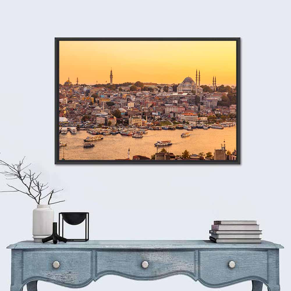 Golden Horn Bay, Istanbul Wall Art in a room, landscape