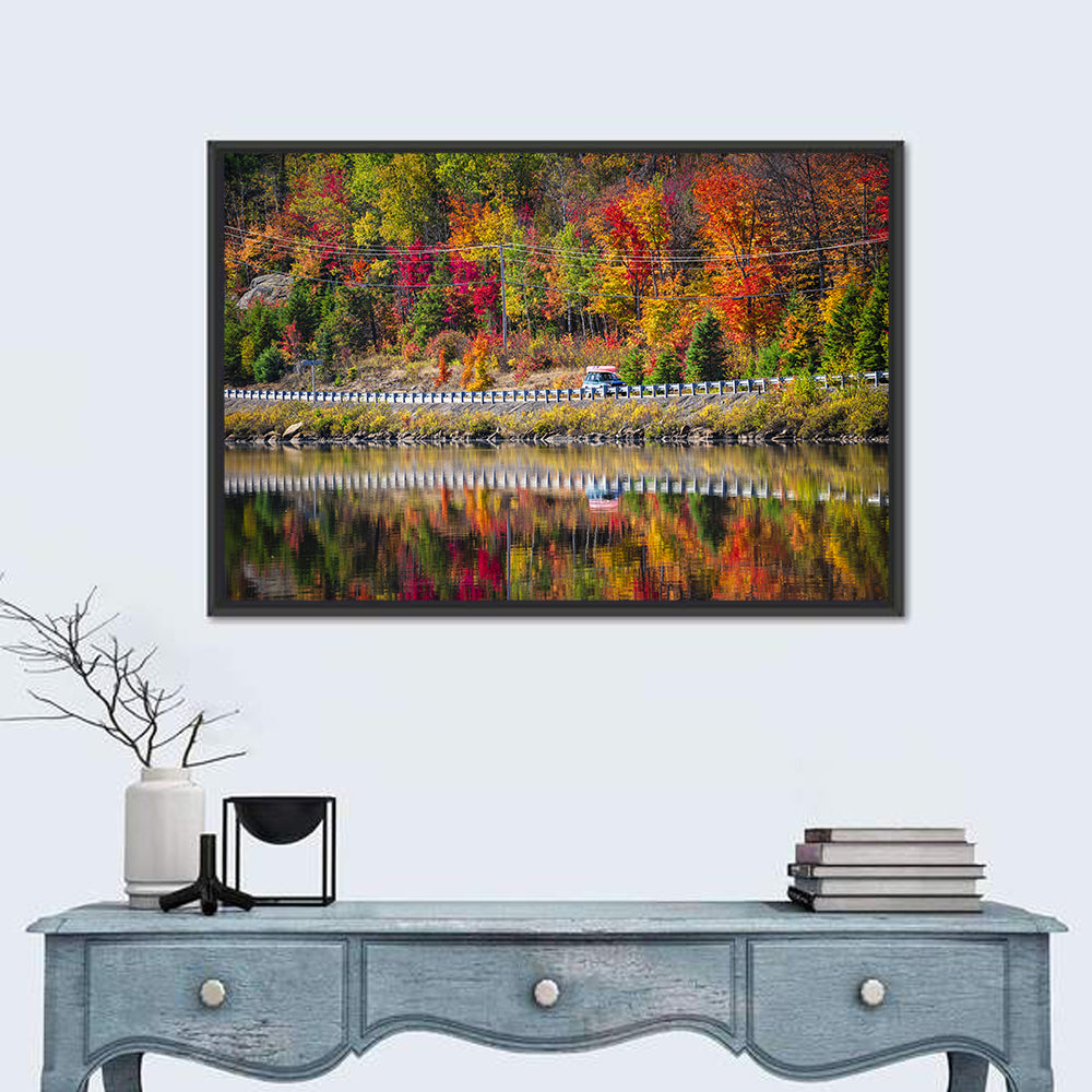 Algonquin Highway 60 Autumn Reflection Wall Art