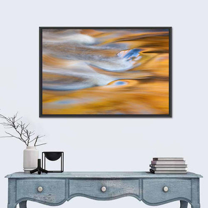Golden Water Abstraction Wall Art