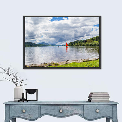 Bala Lake Sailboat Reflection Wall Art
