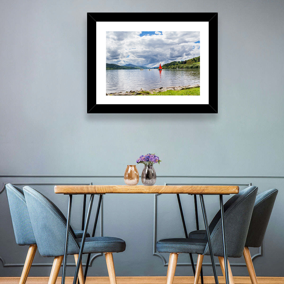 Bala Lake Sailboat Reflection Wall Art