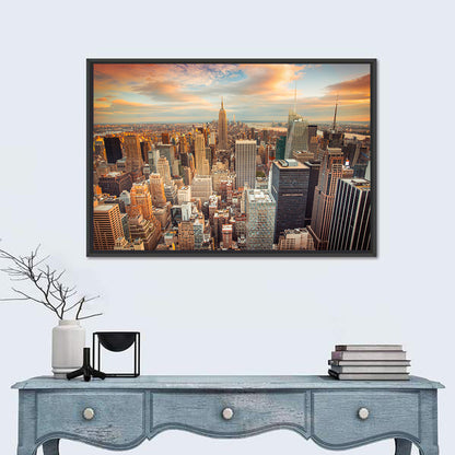 Midtown Manhattan Skyline at Sunset Wall Art