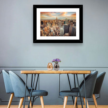Midtown Manhattan Skyline at Sunset Wall Art