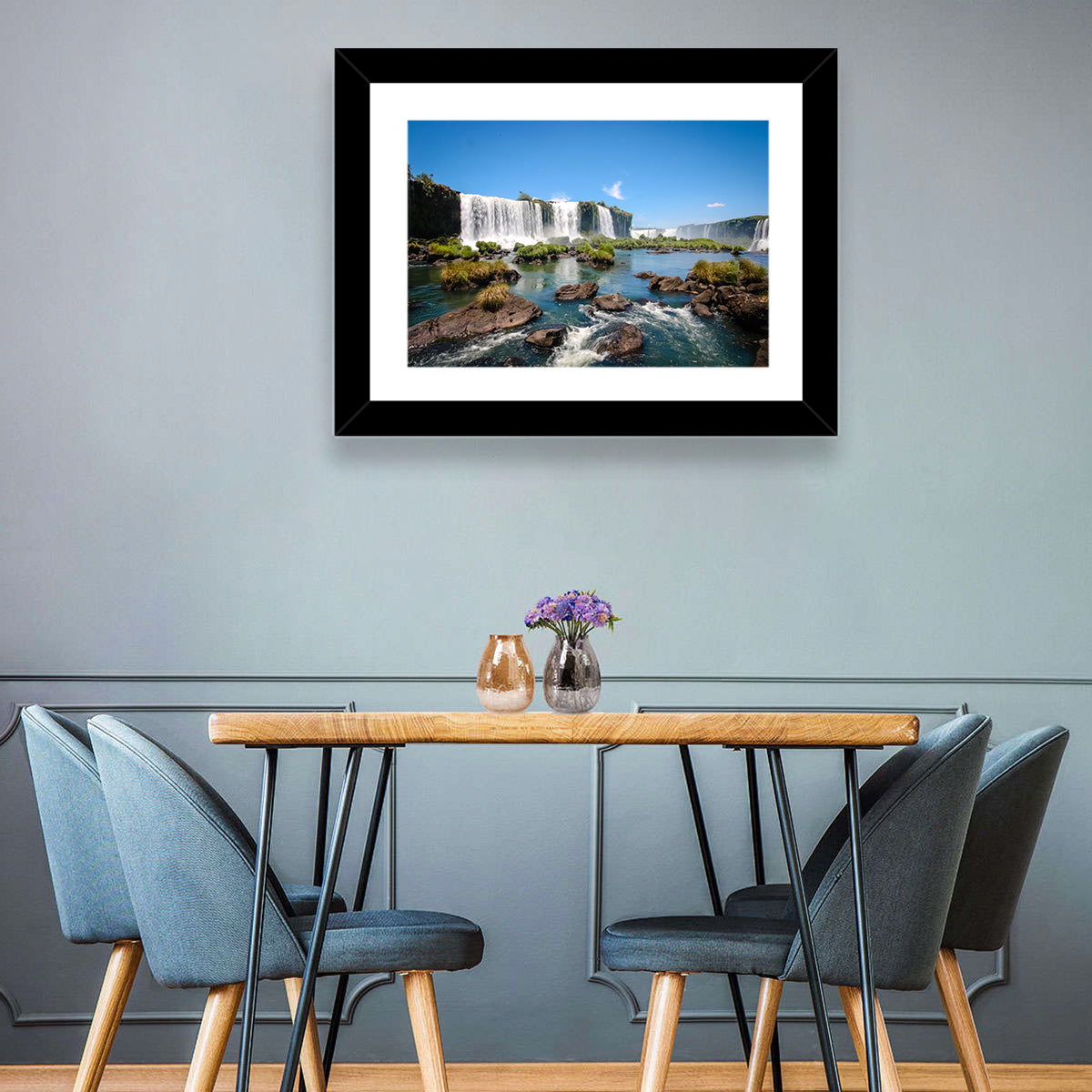 Iguazu River and Falls, Foz Do Iguaçu Wall Art in a room, landscape
