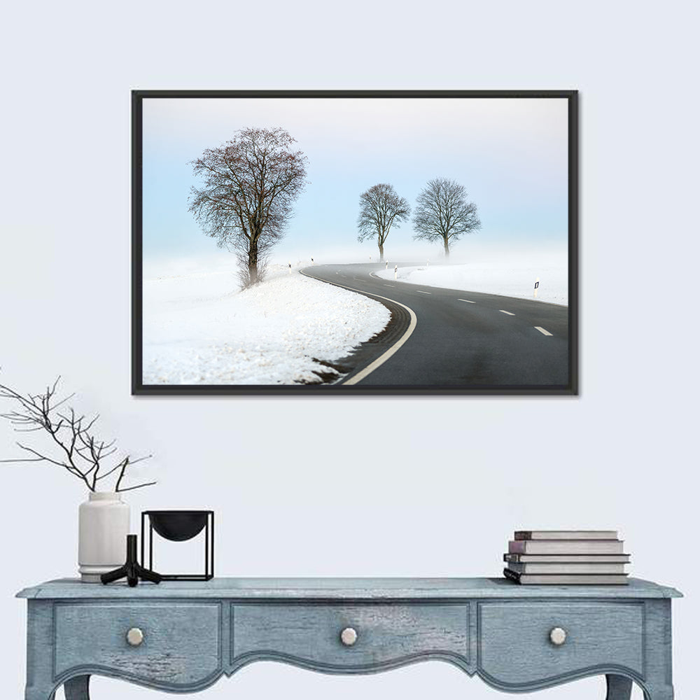 Foggy Winter Road Wall Art
