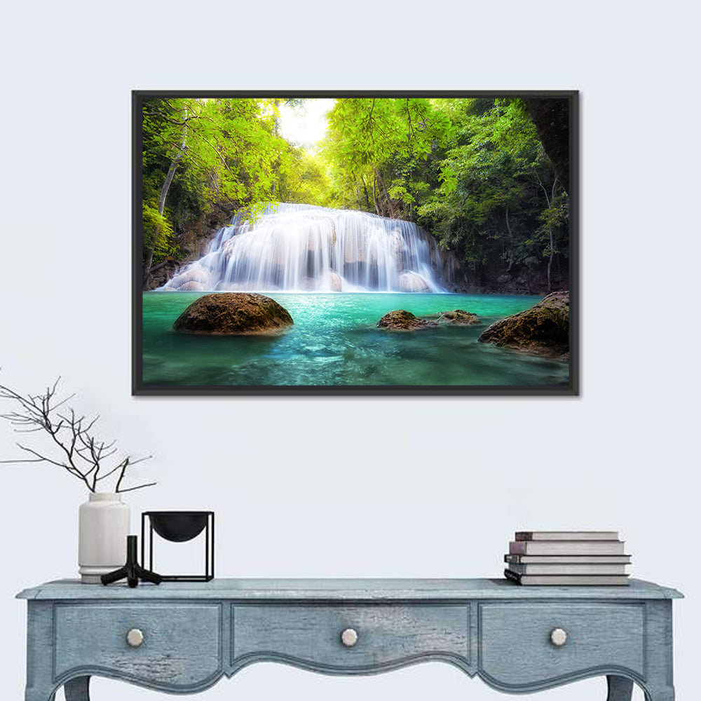 Erawan Falls Turquoise Waterfall Wall Art