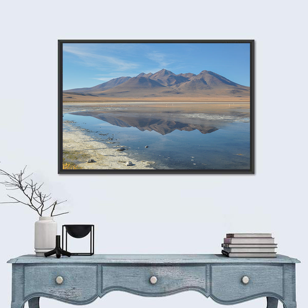 Sur Lipez Salt Lake Reflection Wall Art in a room, landscape