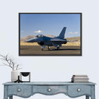 Fighter Jet Side Profile on Runway Wall Art