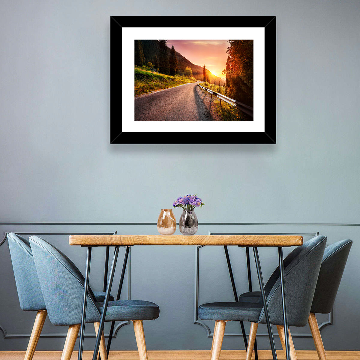 Golden Hour Mountain Road Wall Art