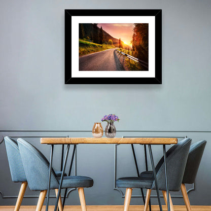 Golden Hour Mountain Road Wall Art