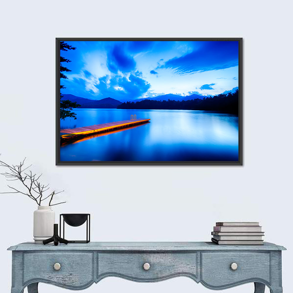 Lake Santeetlah Pier at Dusk Wall Art