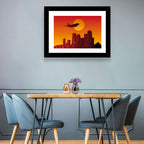Tri Jet Sunset Skyline Wall Art