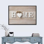 Home with Heart and Twine Wall Art