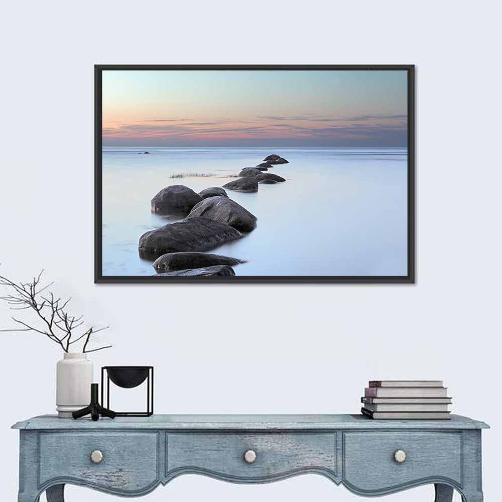 Baltic Sea Stones Wall Art in a room, landscape