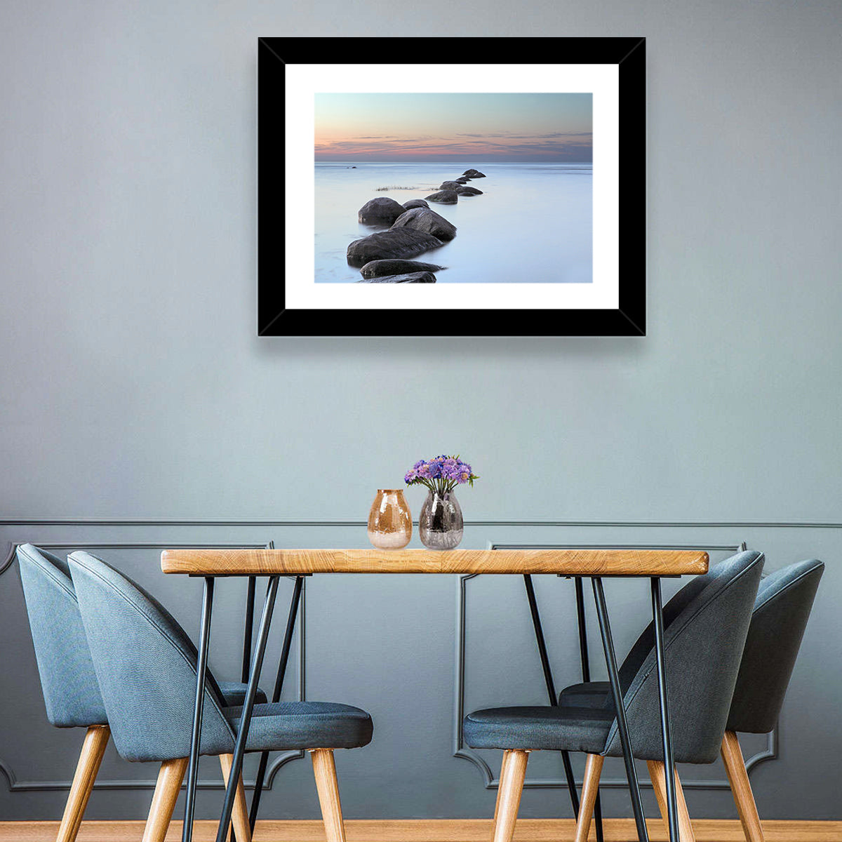 Baltic Sea Stones Wall Art in a room, landscape