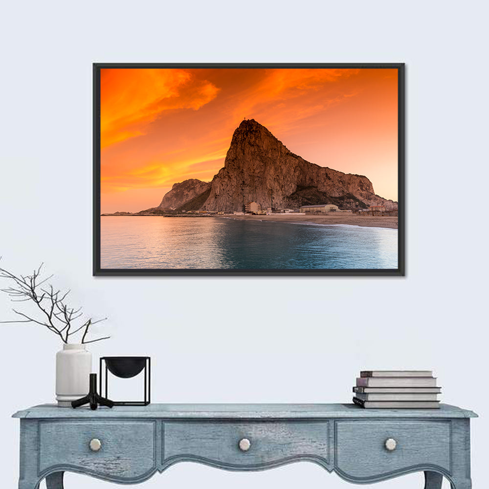 Rock of Gibraltar at Sunset Wall Art