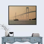Newport Bridge in Golden Haze Wall Art