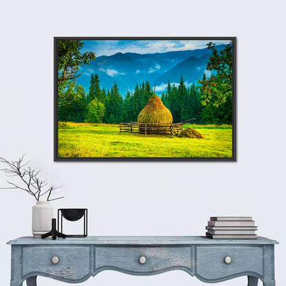 Haystack in Mountain Meadow Wall Art