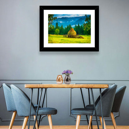 Haystack in Mountain Meadow Wall Art