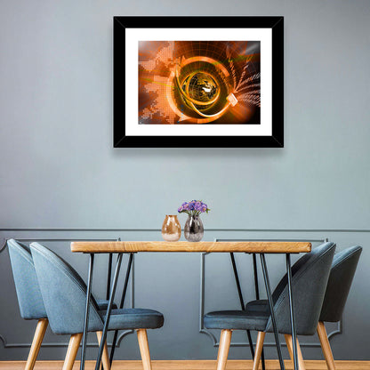 Digital Connectivity Globe Wall Art