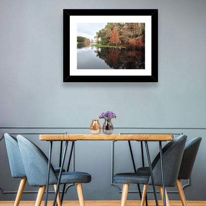 Autumn Lake Reflection Wall Art