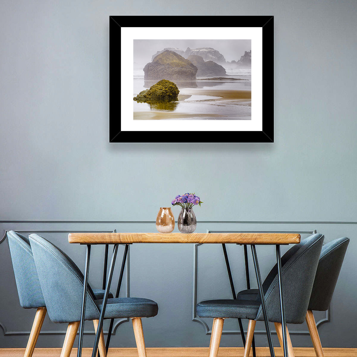 Misty Oregon Sea Stacks Wall Art