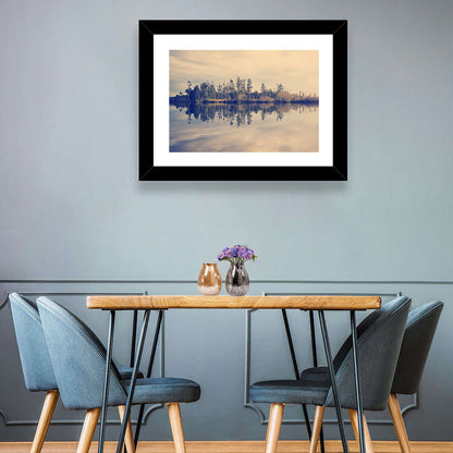 Sunset Over Forest Lake Wall Art