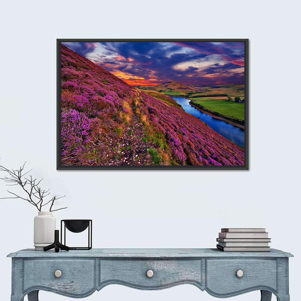 Pentland Hills Heather, Edinburgh Wall Art in a room, landscape
