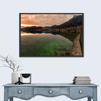 Fuschlsee Pier at Sunset Wall Art