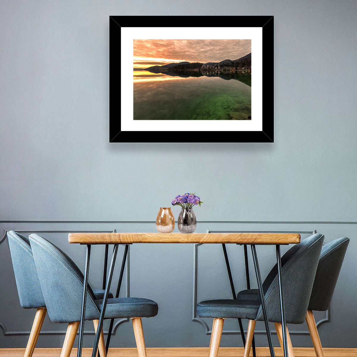 Fuschlsee Pier at Sunset Wall Art