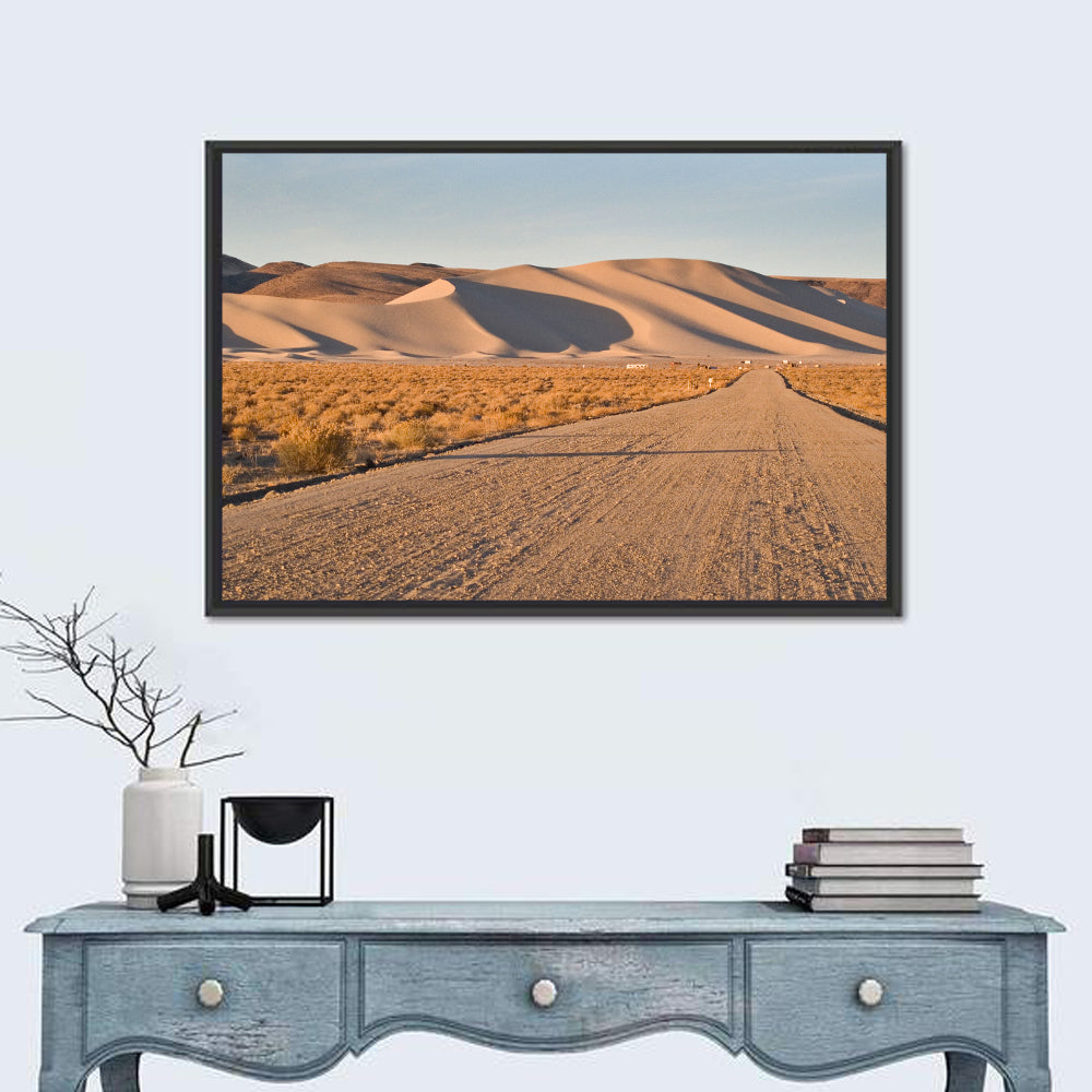 Sand Mountain Dune Road Wall Art in a room, landscape