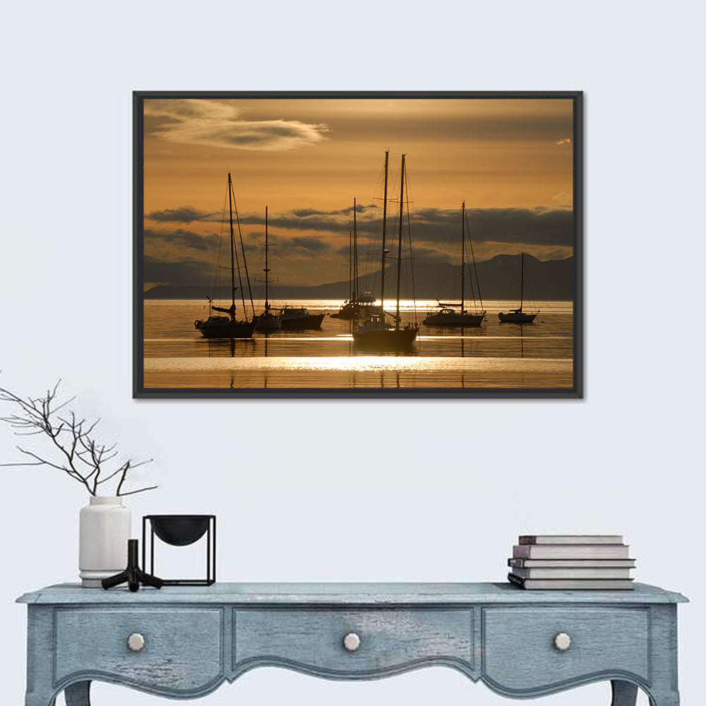 Sailboats at Sunrise Wall Art