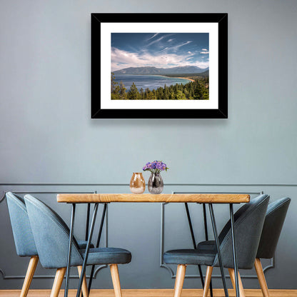 Pines Above a Blue Lake Wall Art
