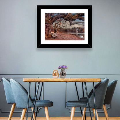 Autumn Pavilion with Swan Wall Art