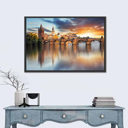 Charles Bridge at Golden Dusk Wall Art