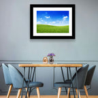 Rolling Green Meadow Under Blue Sky Wall Art