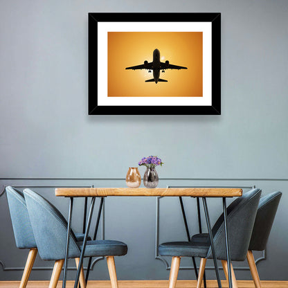 Sunset Jet Silhouette Wall Art