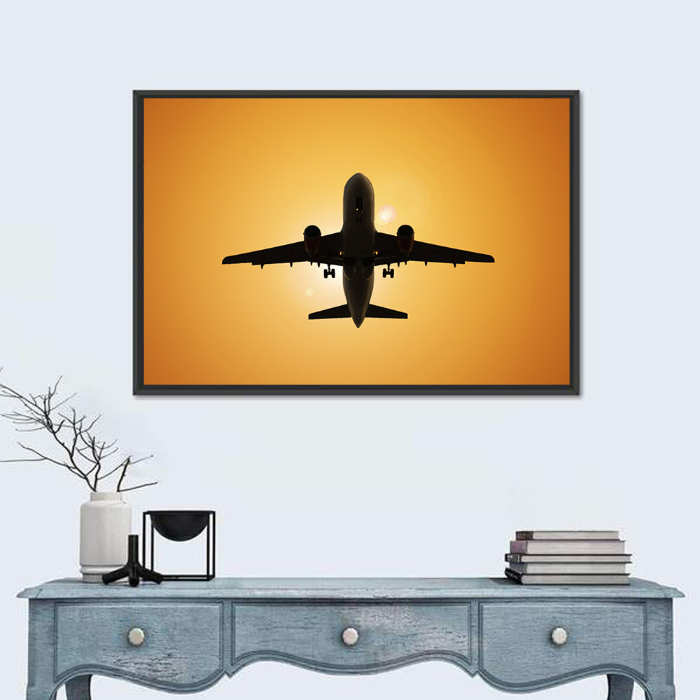 Sunset Jet Silhouette Wall Art