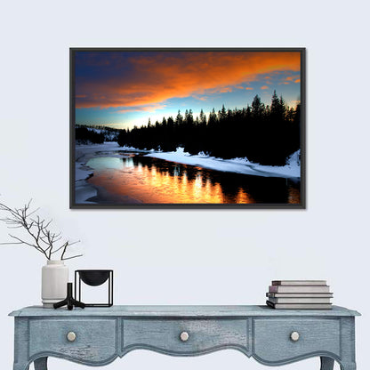 Golden Sunset Over Snowy River Wall Art