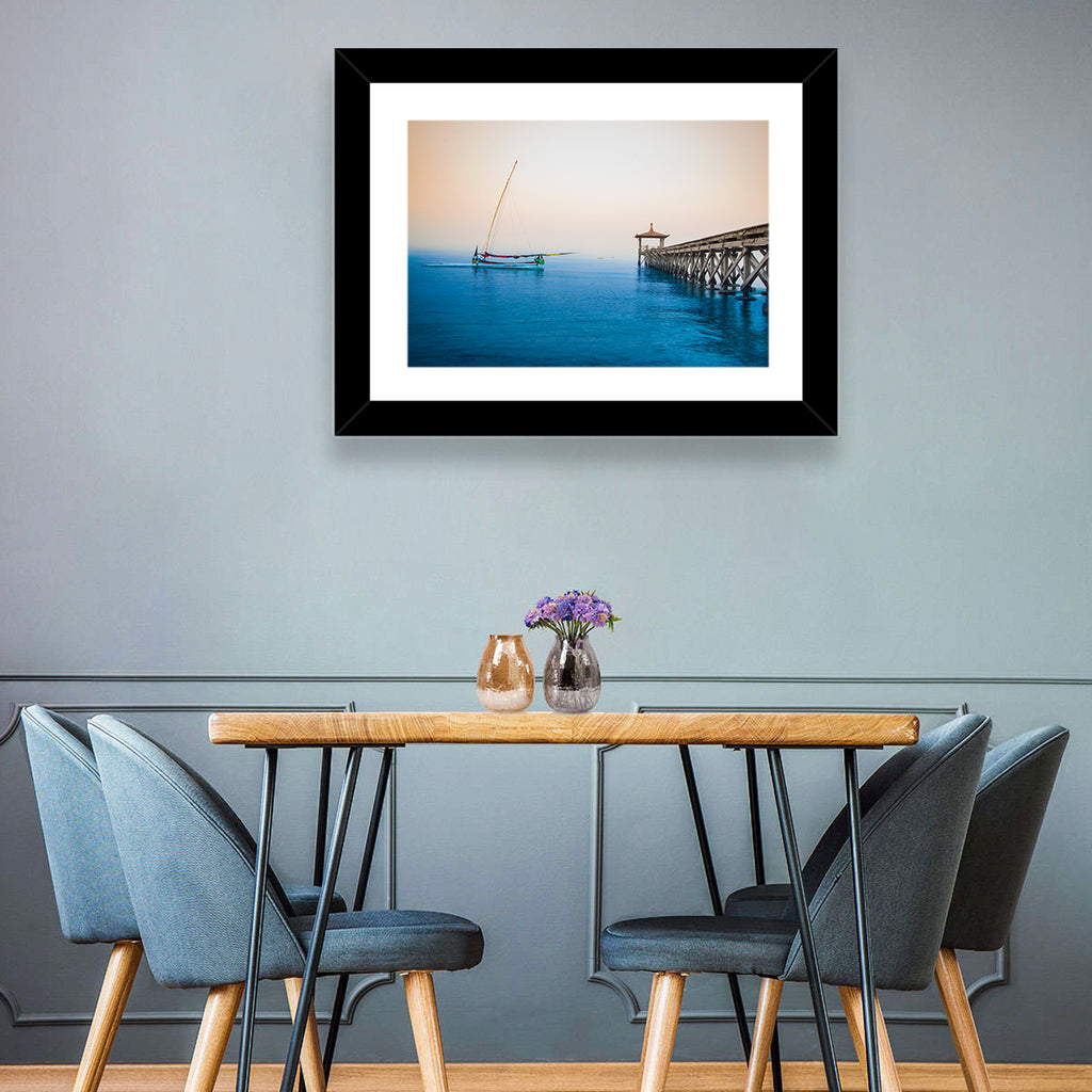 Outrigger Boat and Pier Wall Art