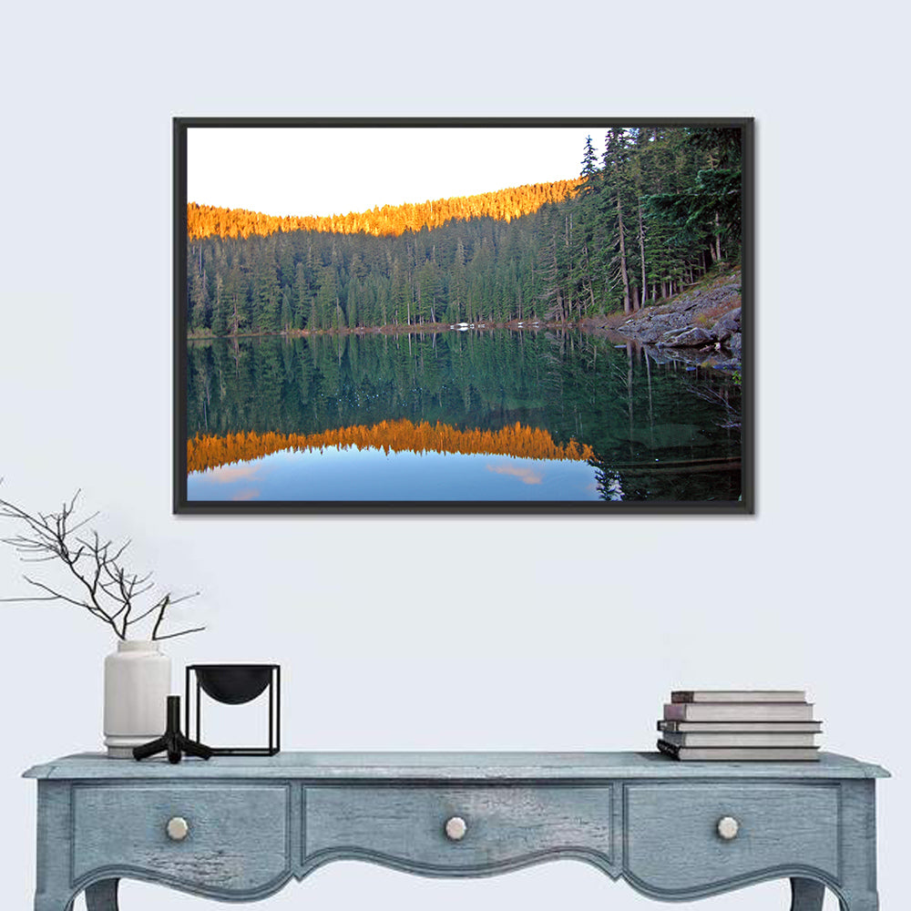 Golden Hour Lake Reflection Wall Art
