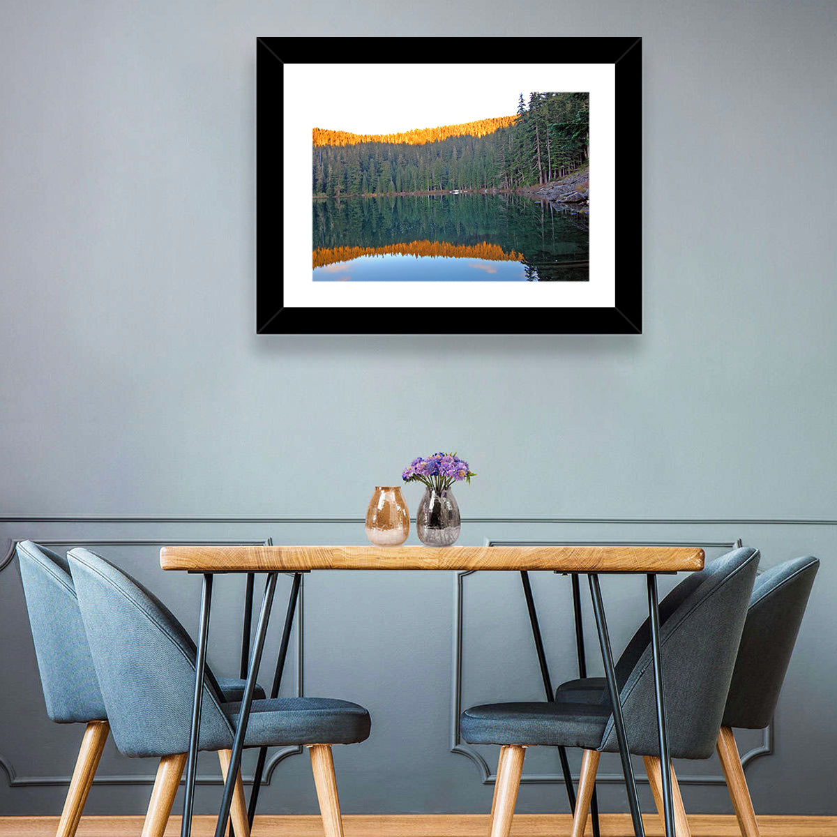 Golden Hour Lake Reflection Wall Art
