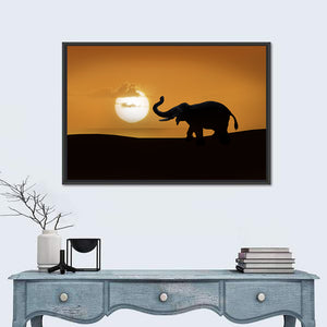 Elephant at Sunset Wall Art