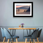 Misty Sunrise Forest Wall Art