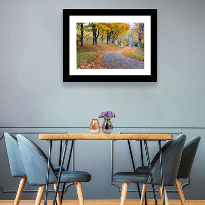 Autumn Road with Golden Canopy Wall Art