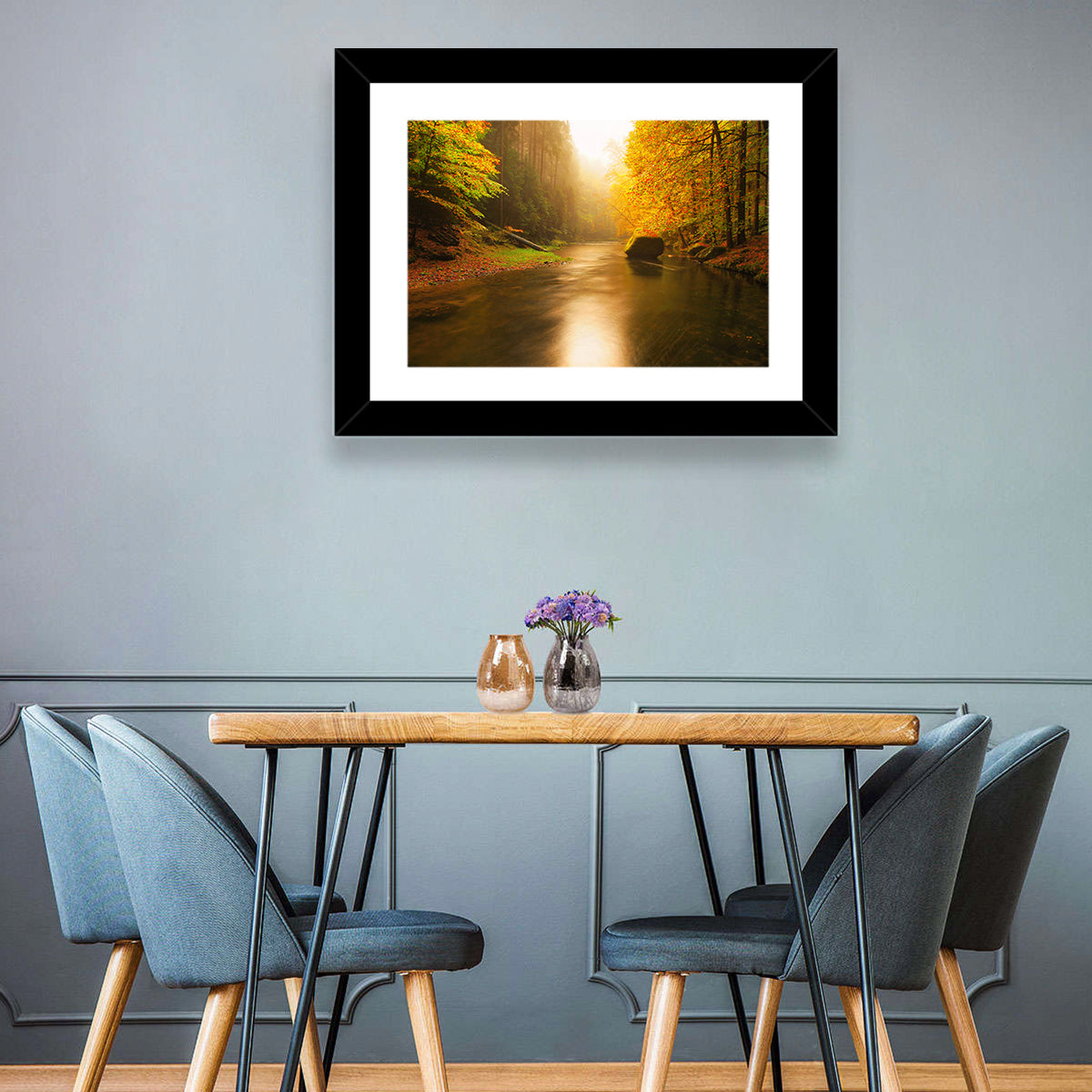 Misty Mountain River Wall Art